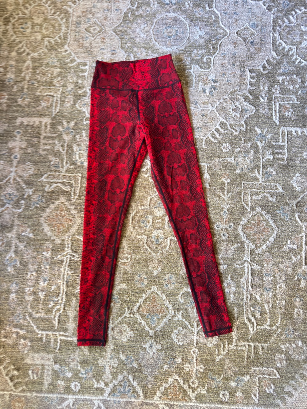 Glyder Red Snake-Print Leggings XS
